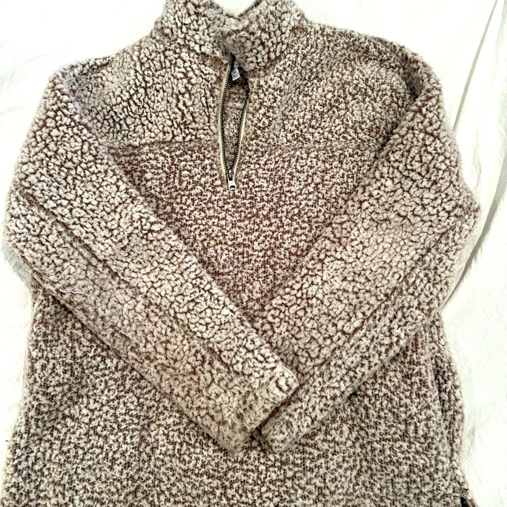 Karissa & Me fuzzy quarter zip jacket